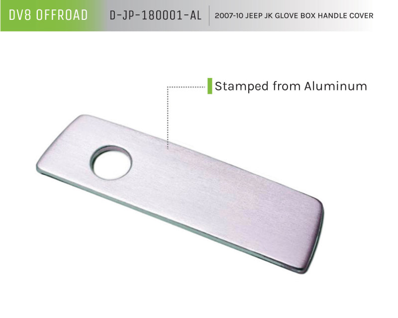 Jeep Wrangler JKU Interior Accent Kit - DV8 Offroad - Glove Box Handle Cover - Silver - `07-`18